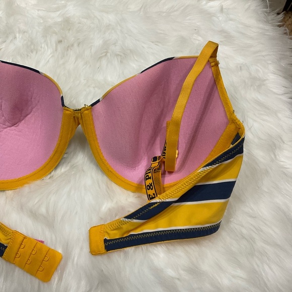 Rare Vintage PINK Victoria's Secret Yellow and Blue Striped Bra - Picture 11 of 11